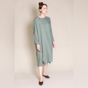 Black Crane Dome Dress in Agave